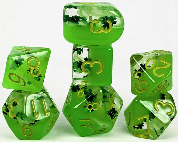 SET OF 7 DICE: LIT LEPRECHAUN